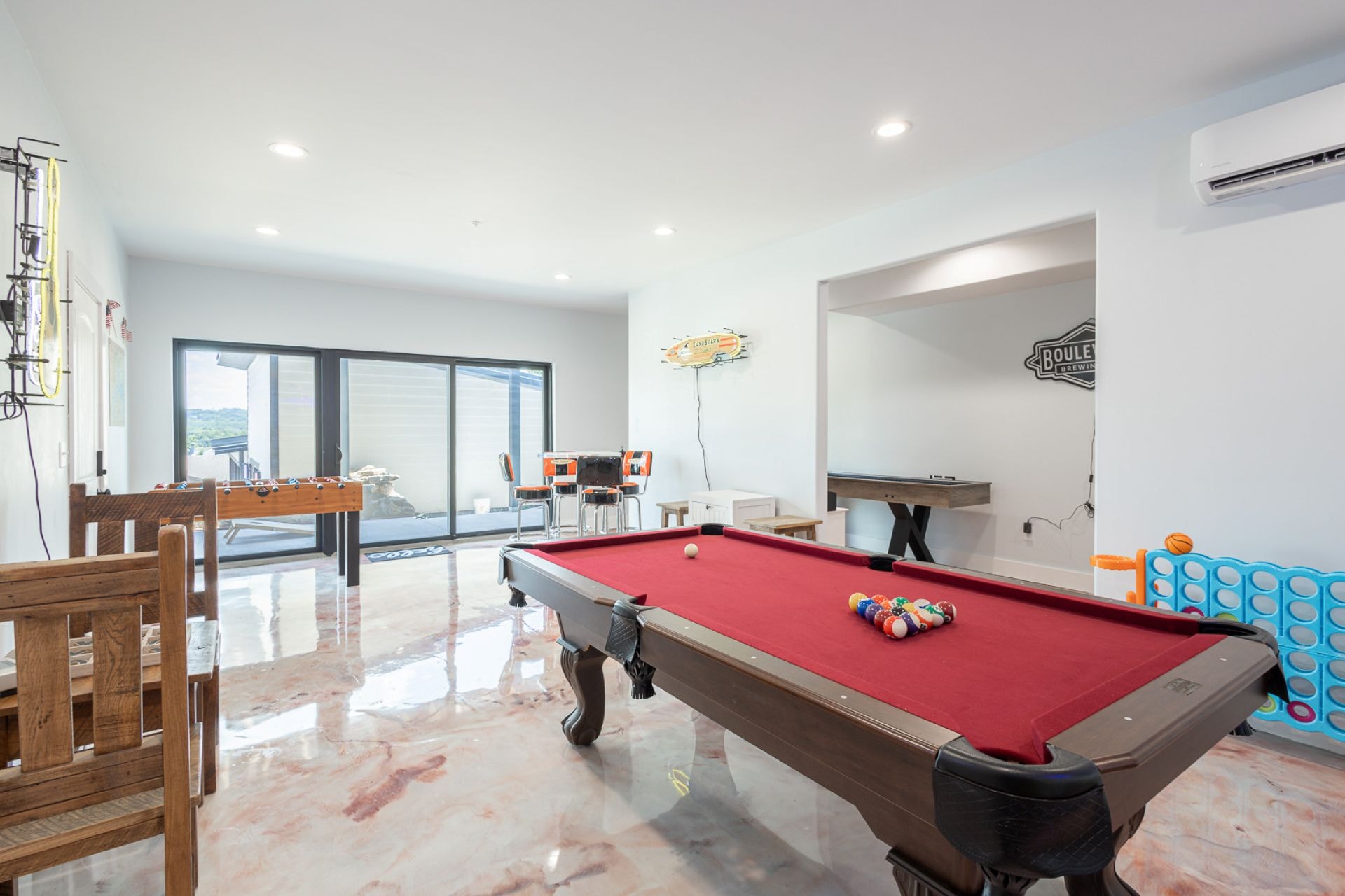 Pool table in the game room