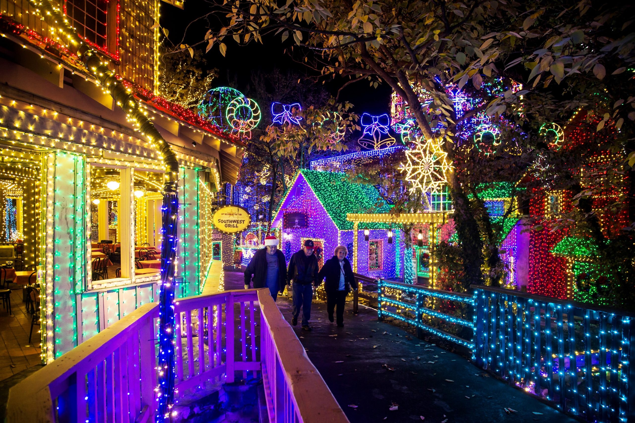 Silver Dollar City Christmas festival with millions of dazzling lights